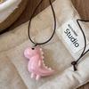 Sweet Elephant Dinosaur Necklace Long Rope Chain Choker Unique Animal Pendant Neckchain Fashion Jewelry for Women