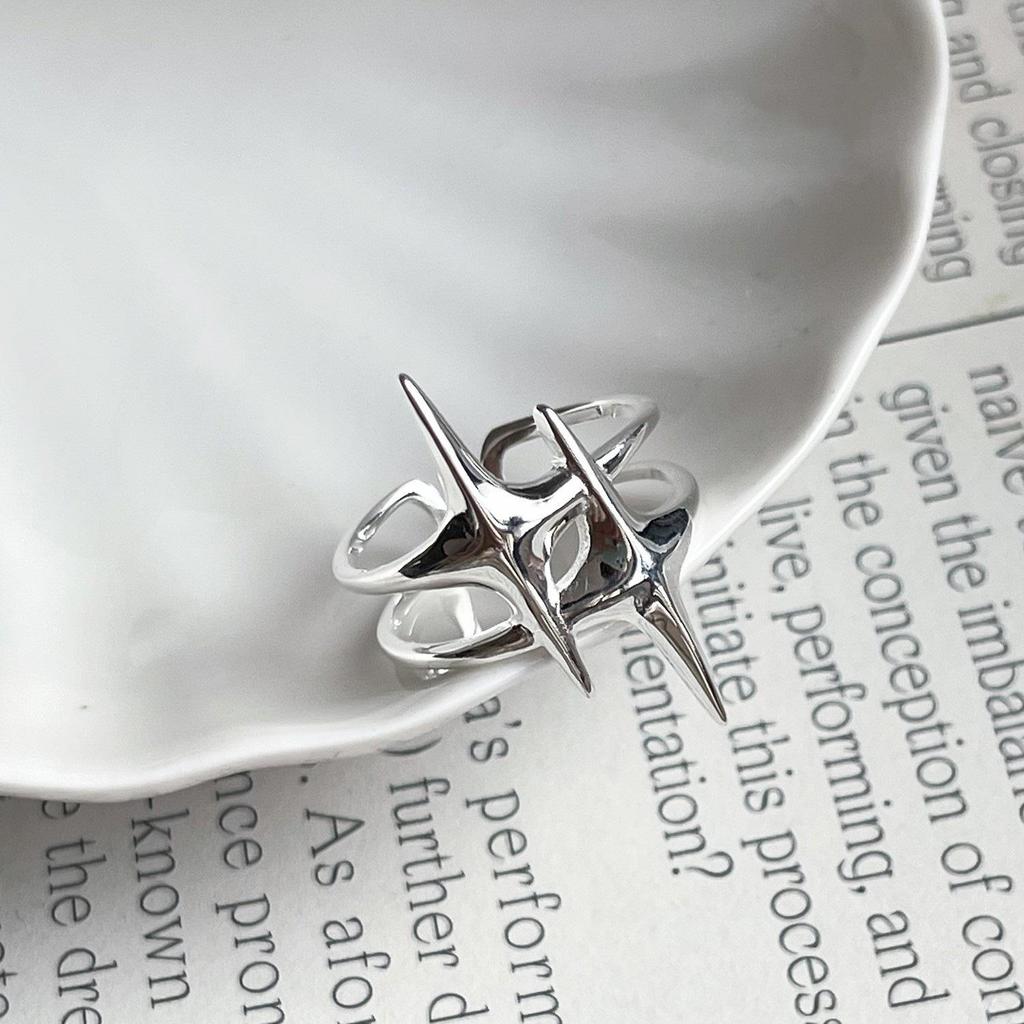 Women's Adjustable Cross Starburst Ring: Personalized, Fashionable, Versatile, Trendy Ins Style for Index Finger.