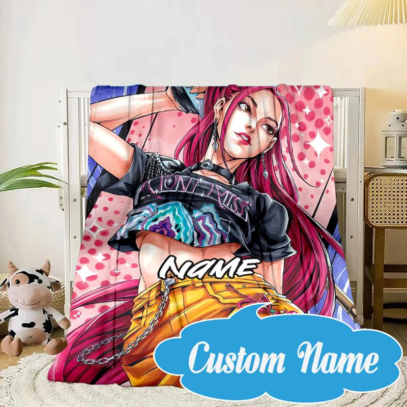 Custom Name Fantasy Night Trio K-Pop Blanket bed sofa Blanket Flannel Blanket for Camping, Hiking, Picnic Essentials,gift for Fan family