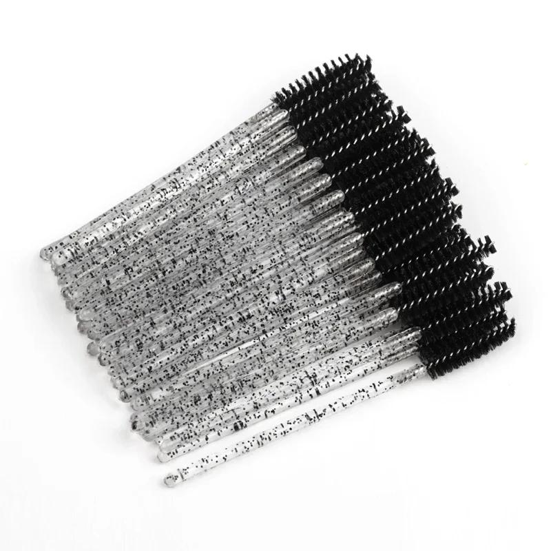 Wholesale 50pcs Disposable EyelashBrushes ExtensionCrystal Eyebrow Brush Mascara Wand Eye Lashes Cosmetic Tool Set Makeup Beauty