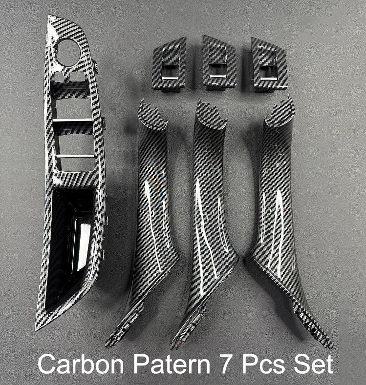 Kohlefaser Innen Griff für F10 F11 F18 BMW 5er Serie Armlehne Zug Zierleiste Abdeckung 7 Teile Set 51417225875 51417261933 51417225879