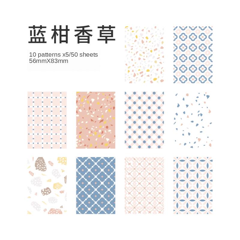 Yoofun 10Deisgn 50 Pcs/Lot Source Material Paper For Scrapbooking Deco Memo Innovative Memo pads