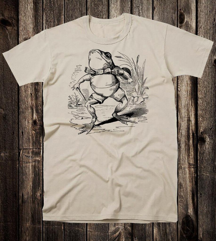 Vintage Style Goth Tee T Shirt Occult Victorian Art Gentleman Frog