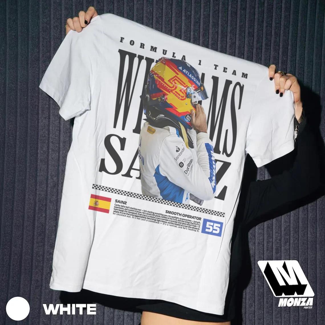 Carlos Sainz T-Shirt F1 Racing Graphic Tee Vintage Motorsport AN66890 S