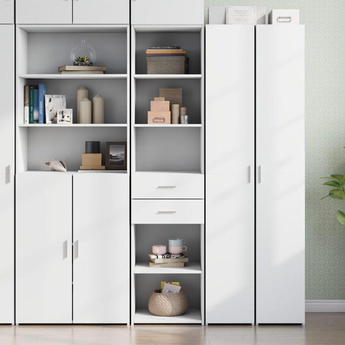 VidaXL Highboard White 45x42.5x185 Cm Engineered Wood, Sideboard, Cupboard, Side Cabinet, Cabinet, Storage Cabinet, 3281448
