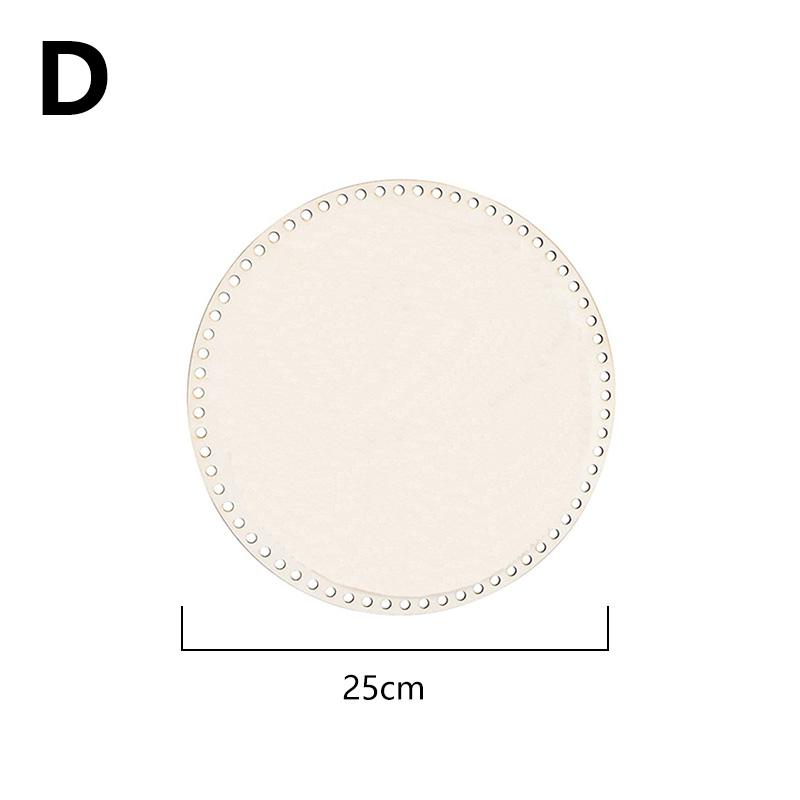 1PC handgewebter leerer runder Häkelkorbsockel aus Holz unvollendet DIY geschnitzter Bastelkorbboden