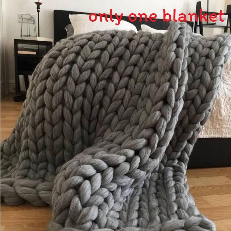 Bearaby Weaving Ultra Coarse Blanket With Solid Color Design For Household Daily