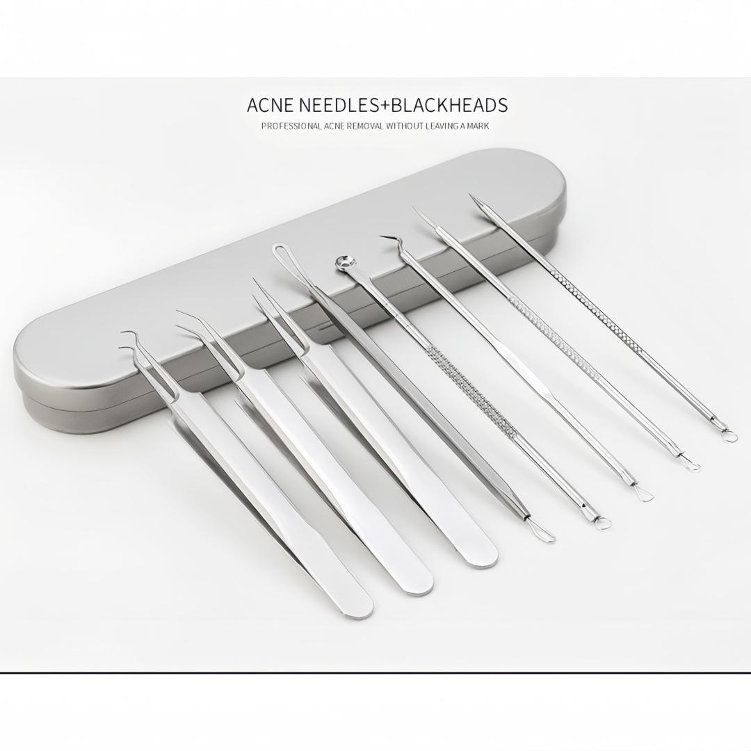 

Acne Needle Set Stainless Steel Tweezers Acne Removal Needle for Deep Cleaning Beauty Tools for Blackheads Pores Defect Removal