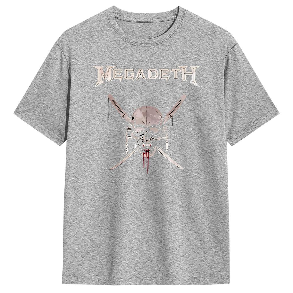 Vic Rattlehead Megadeths T Shirt Summer Hip Hop T Shirts Adult Cotton Round Neck Oversized Clothes ShortSleeved Vintage Tshirt
