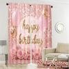 Set Of 2 Flat Printing Curtains Without Rod Birthday Bliss Print Chic Fabric Versatile Curtain Polyester Machine Washable
