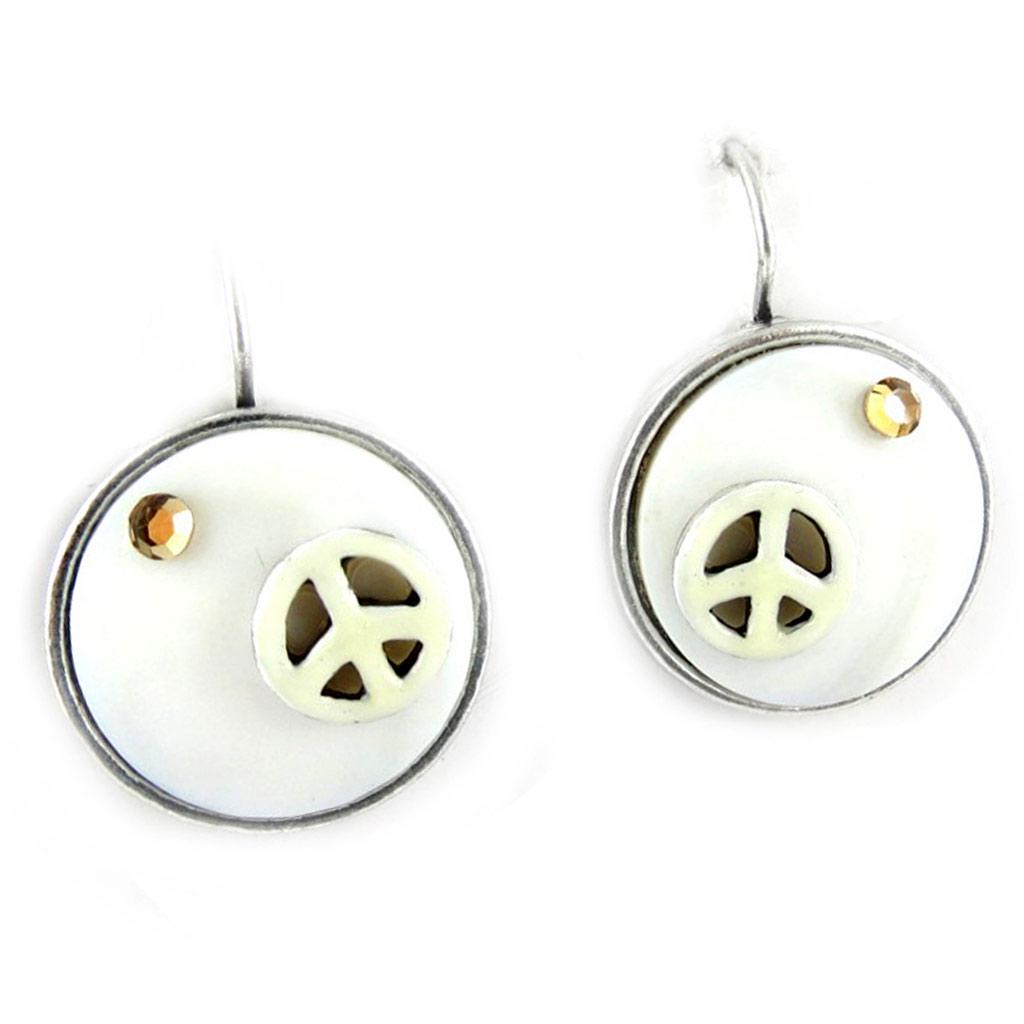 NOA [G0367] - Bílé náušnice 'Nacre en Folie' se šátkem