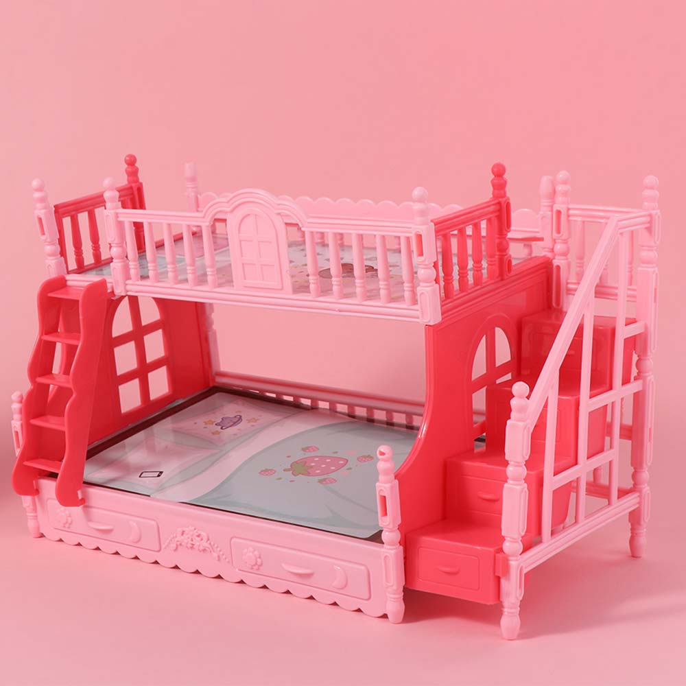 Pretend Play Doll Bed Princess Bedroom Decoration Dollhouse Furniture Doll Accessery