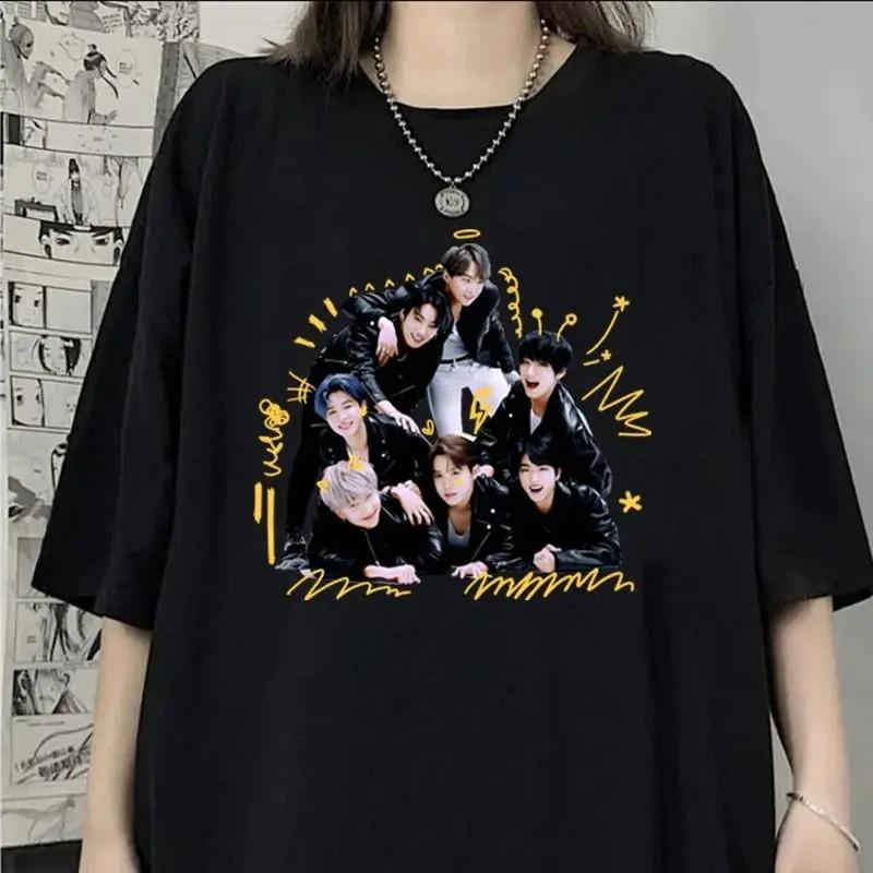 

2026 Модная KPOP Футболка с принтом, с коротким рукавом, в стиле Y2K, для мужчин и женщин, летняя повседневная, креативная, персонализированная 4XL