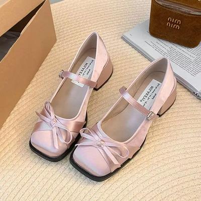 New Spring Autumn Mary Jane Shoes Fashion Shallow Round Toe Mid Heel Pumps Ladies Elegant Outdoor Single Shoes