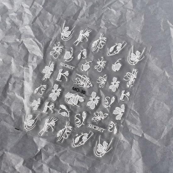 1 Sheet Beautiful Sufficient Quantity DIY Semi-transparent 3D Embossed Nail Sticker Salon Accessories Manicure