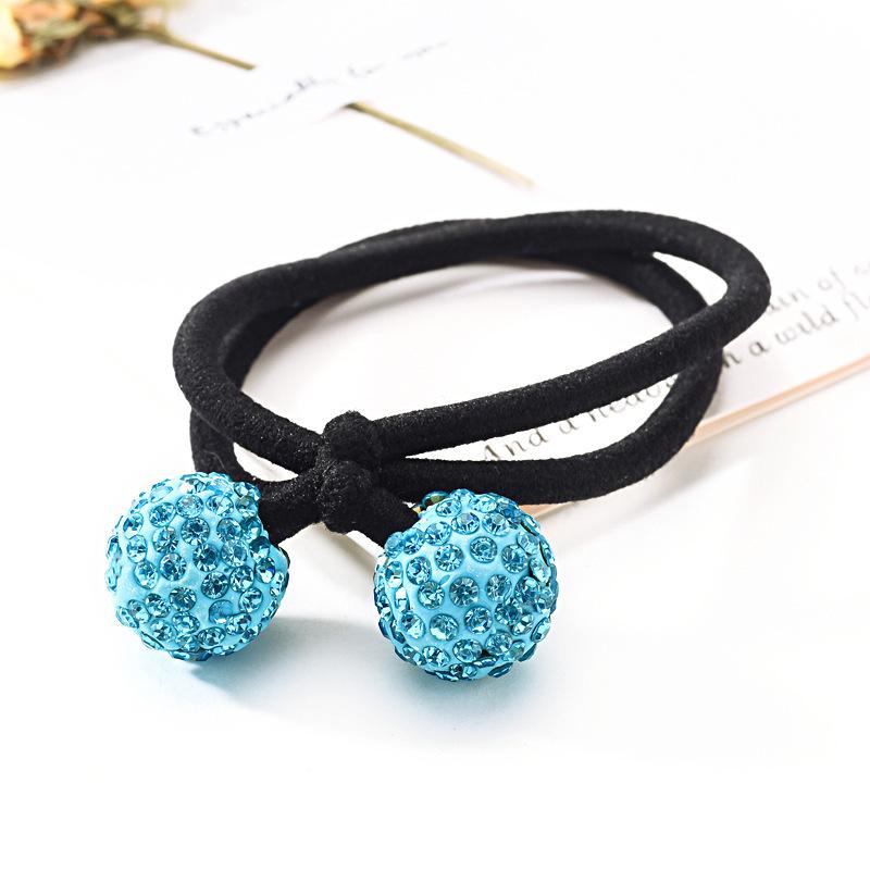 Benzi de Păr cu Bilă de Stras Multicoloră Coreeană două-în-unu Bandă Elastică de Cauciuc Suport Coadă de Cal Elastice de Păr Accesorii de Păr Femei Copii