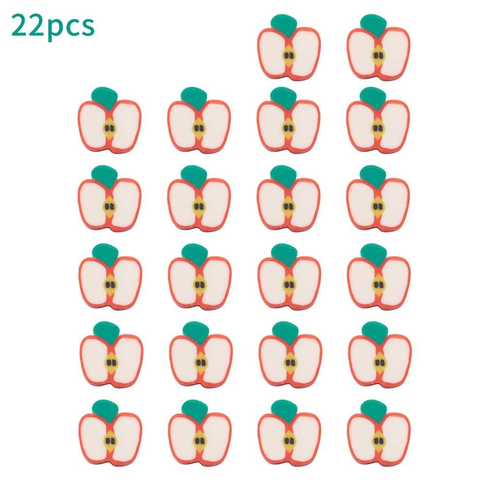 

22/42 шт. Бусины из полимерной глины ручной работы в форме кусочков яблока, рассыпчатые бусины с фруктовой тематикой для самостоятельного изготовления браслета, ожерелья, серег, подвесок, ювелирных изделий 22pcs