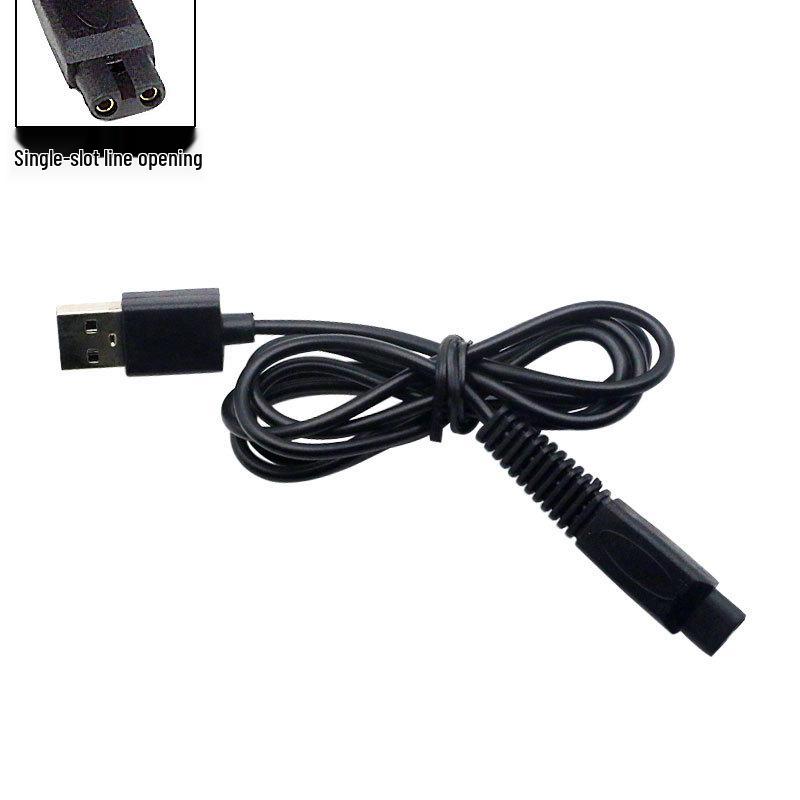 Universal USB Electric Shaver Charger Cable - Durable PVC Injection Molded Power Cord.