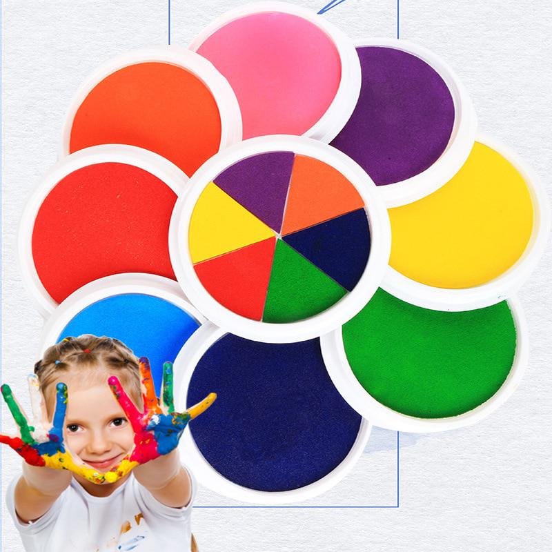 6 Colors Ink Pad Stamp DIY Finger Painting Craft Cardmaking For Kids Montessori Drawing Baby Toys