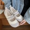 French retro white ballet flat Mary Jane single shoes women's 2026 new spring and autumn soft-soled beanie shoes
