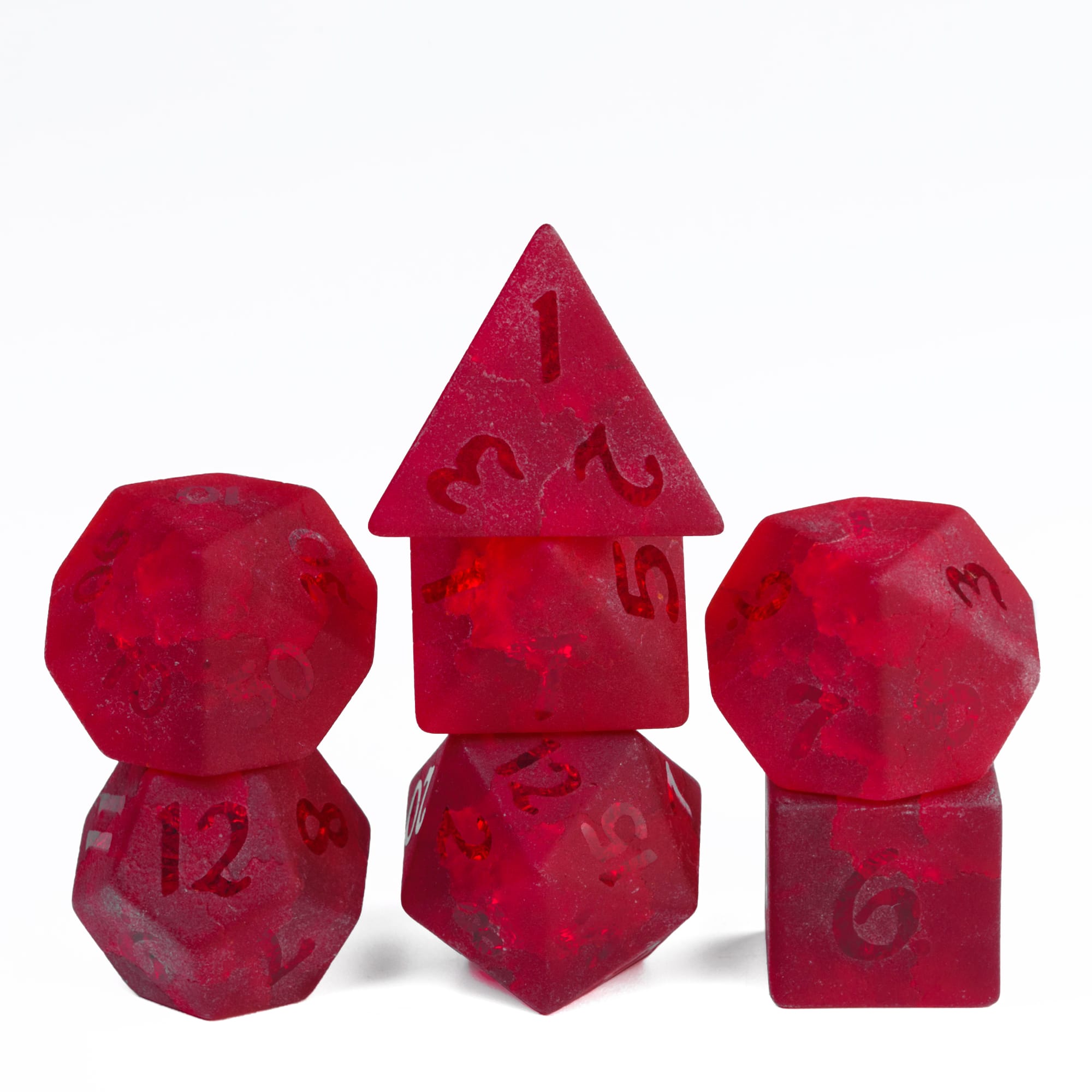 Cusdie Lightning DND Dobbelstenen Handgemaakt D4-D20 Polyhedrische Dobbelstenen Set met Leren Doos, D&D Edelsteen Dobbelstenen voor Collectie Tafelblad RPG