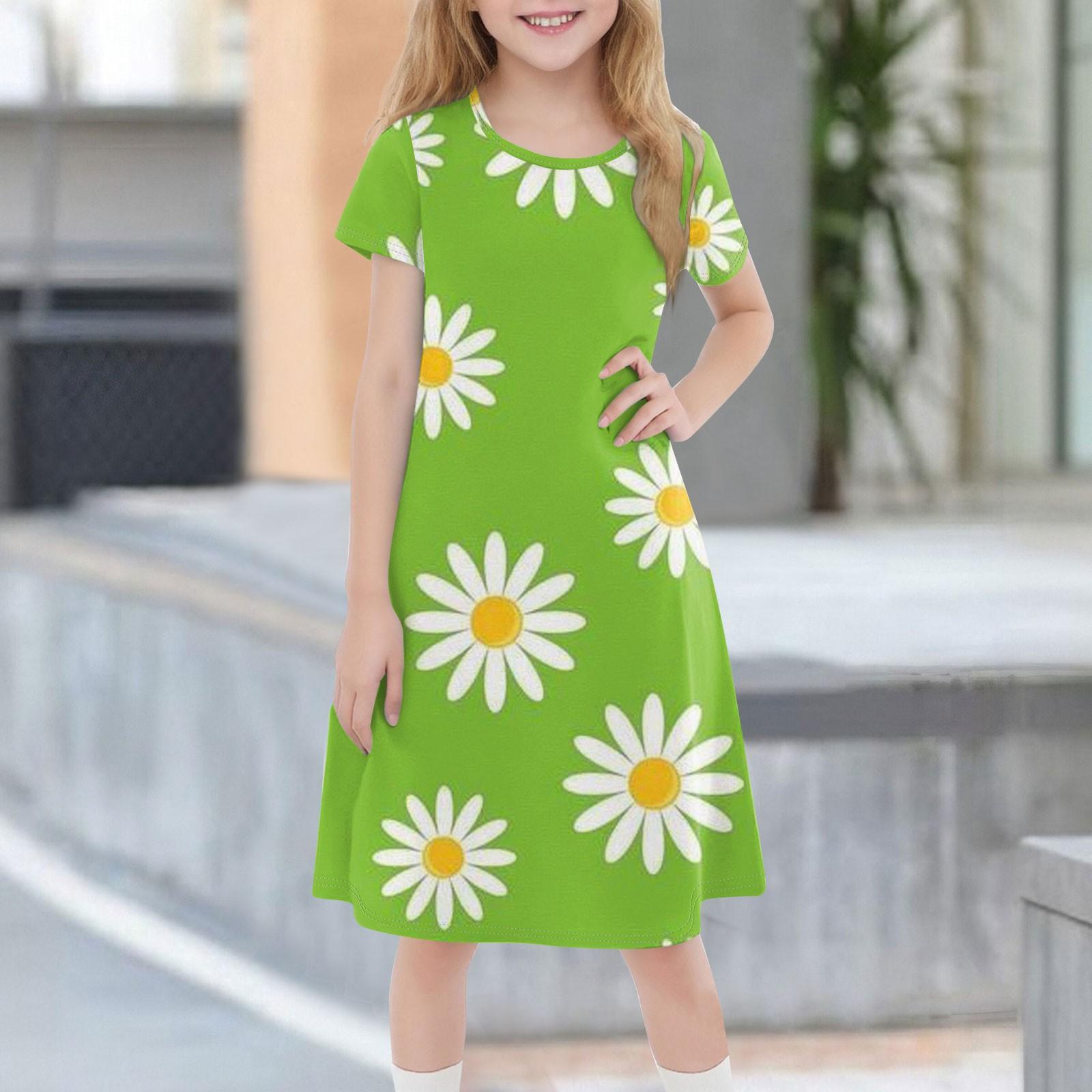 

Children s Summer Short-sleeved Casual Fashion Round Neck Dress 150