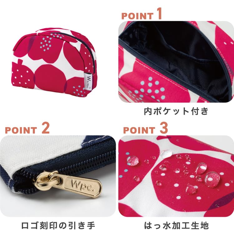 Patterns Small Pouch Flowers and Birds Charcoal Water Repellent Cosmetic Pouch Travel Stain Resistant Cute Stylish Accessories Commuting to School