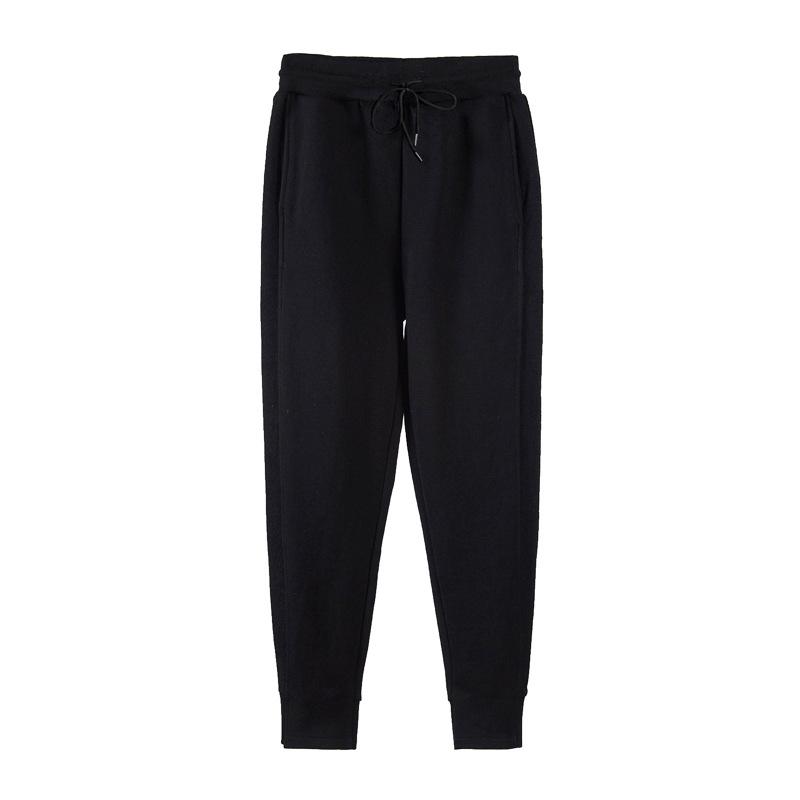 Women's Black Harem Sweatpants: 2025 Korean Style, Closed-Leg, Casual and Sporty