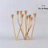 Gold Alloy Crystal Candlestick: Modern European-American Dining Table Ornament