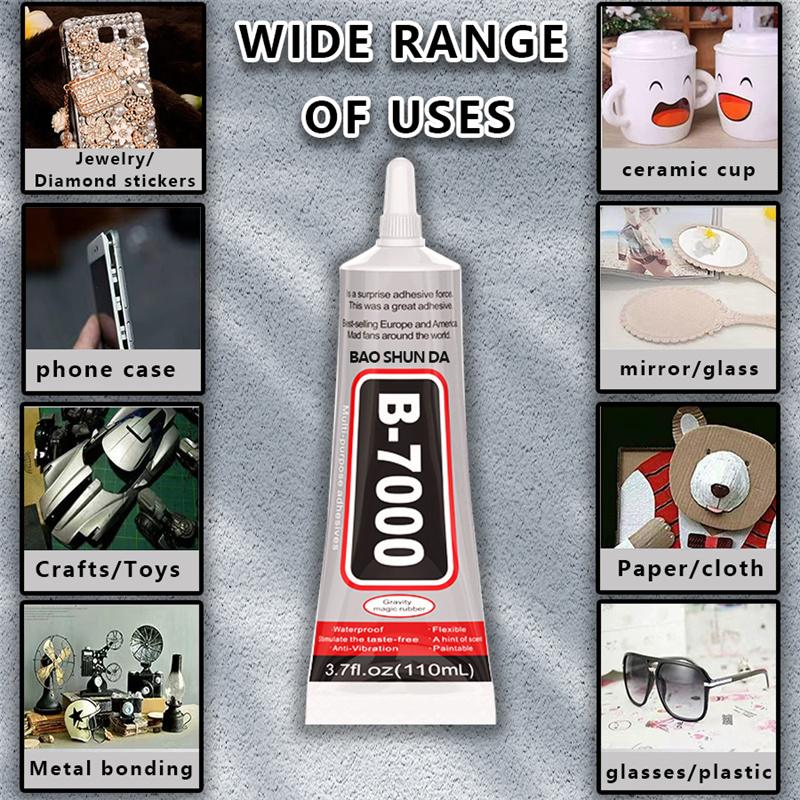 Multi-Purpose B7000 Glue Transparent Sealant for Phone Repair DIY Crafts Acrylic Jewelry Gem Sticking Waterproof & Flexible Bonding