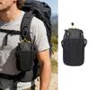 Outdoor Shoulder Strap Mesh Water Bottle Pouches With Double Storage Compartments For Hiking Cycling Small Items Carry