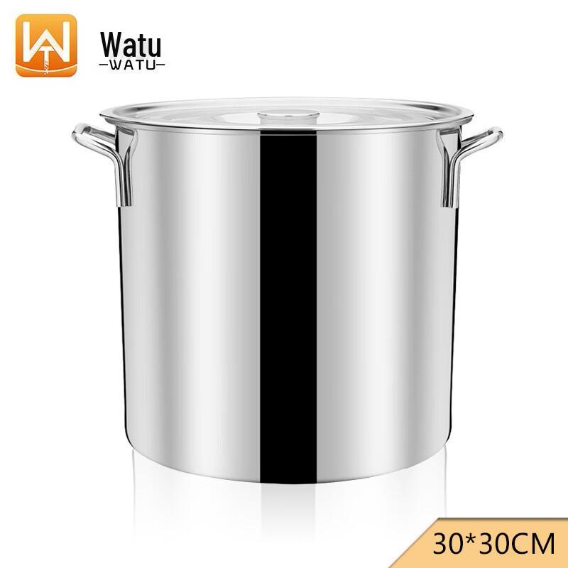 WATU Stainless Steel Commercial Stockpot with Lid Dia 30cm H 30cm
