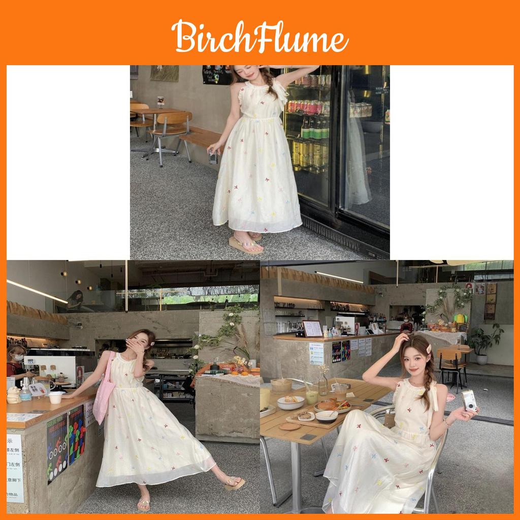 No Brand Butterfly Tie Dress With Polyester Fabric Summer College Style For Women