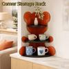Wooden Table Corner Display Shelf Acrylic Cup Storage Rack Practical Mug Organizer  Office