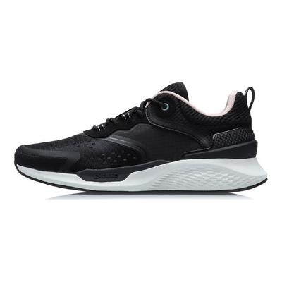 Li Ning Trendy Casual Shock Absorbing Low Top Running Shoes Women Sneaker Black AGLR056-4