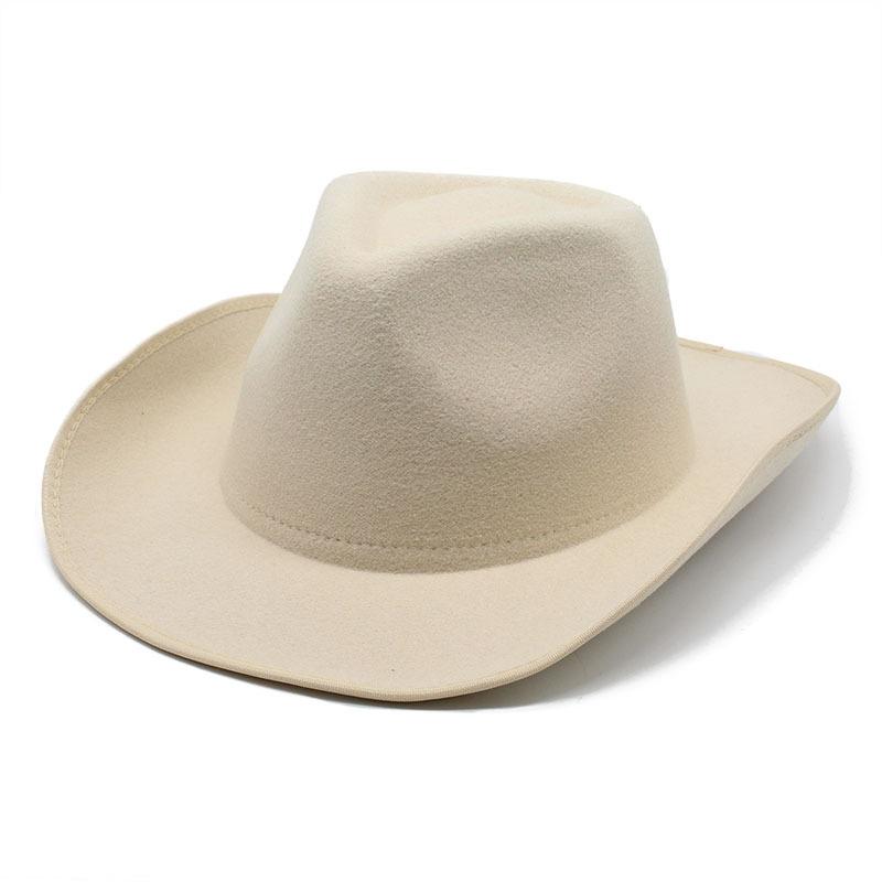 

Шерстяная шерстяная шляпа Ковбойская шляпа в стиле вестерн Рыцарская шляпа M（56-58cm） бежевый