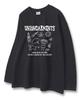 UNION GARMENTS Cutie Girl Sketch Loose Fit Long Sleeve T-Shirt Dark Gray [Basic Or Ribbed]