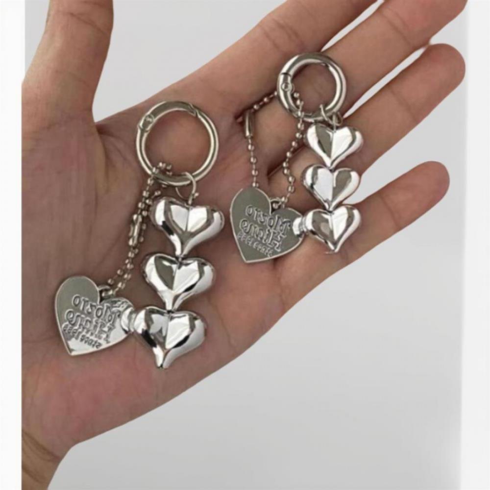 New ArrivalS Open Run Women S Keyring Volume Heart Silver Metal acceSSory