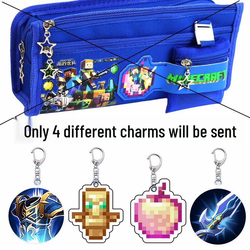 Steve's World Pencil Case for Elementary Students with Coin Purse & Cute Amulet Pendant