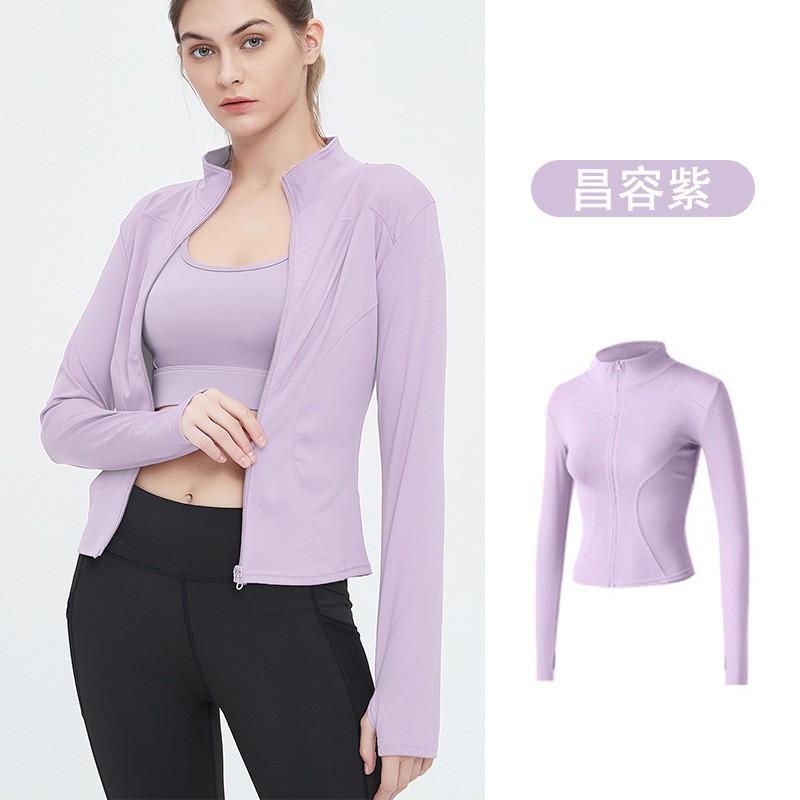Womens Slim Fit Quick-Dry Yoga Jacket Long Sleeve Running Sport Top Tight Fitness Outerwear