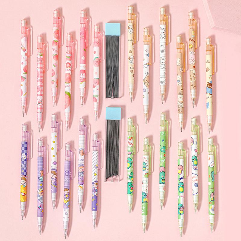 1 Stück 0,5 mm Druckbleistifte Kawaii Automatikstifte mit Radiergummi Studenten Schreibwaren Schreibwerkzeug Niedliche Schulbürobedarf