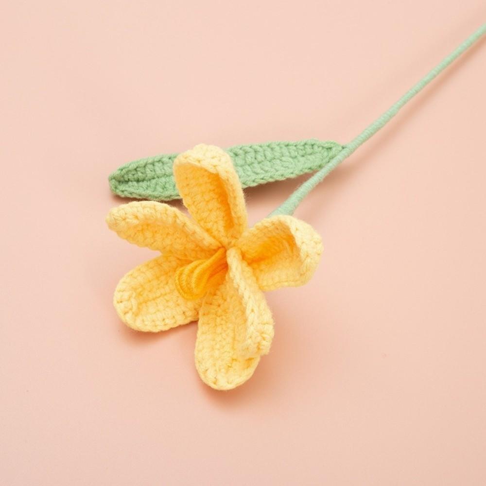 Handcrafted Crochet Crochet Flower Handmade Simulation Artificial Tulip Tulip Yarn  Mother's Day