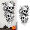 Outdoor Balcony Window Decoration Halloween Double Skull Rose Wall Sticker, PVC Waterproof Decals, Peel And Spooky Party Stickers Stick Art