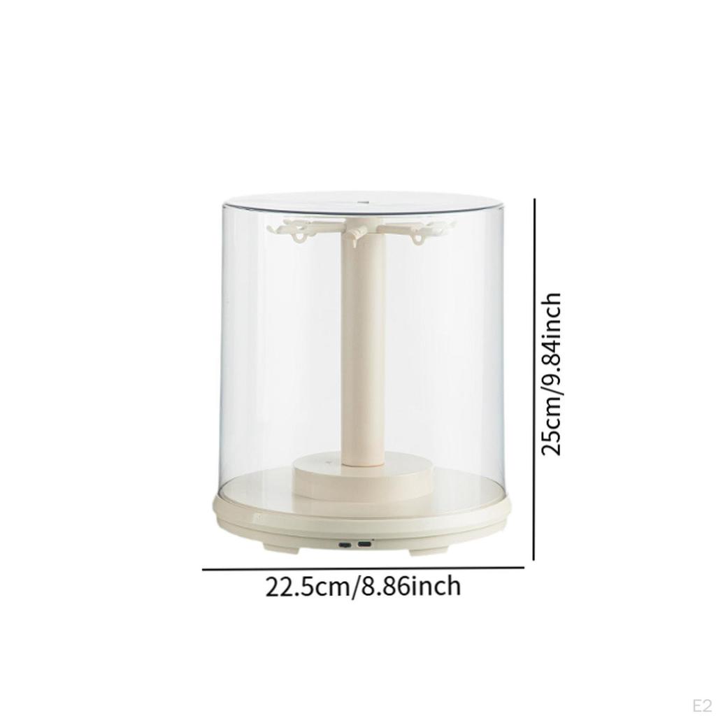Rotatable Figure Display Case with Music Dustproof Hanging Doll Stand for Keychain Charms