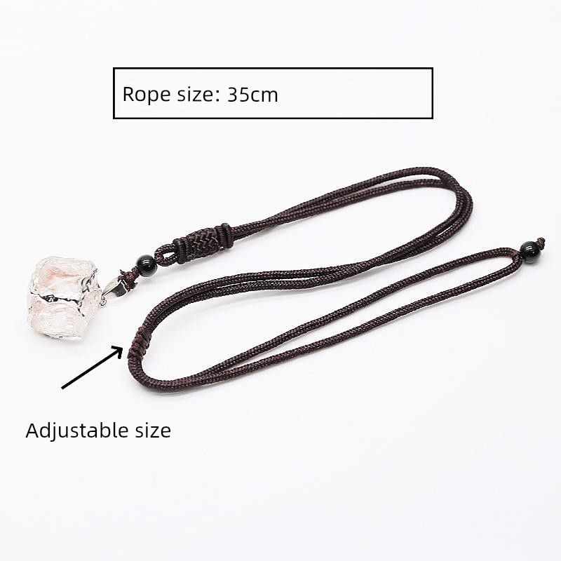 

DIY Ice Cube Jewelry Pendant Semi-Precious Stone Cube With rope 22.9 a random delivery