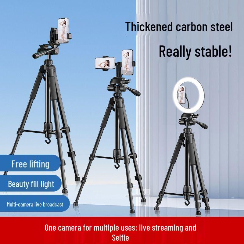 Universal Floor-Standing Tripod Phone Holder for Outdoor Live Streaming & Mirrorless Cameras