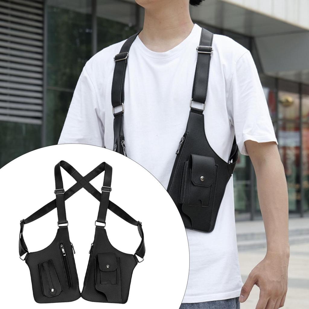 Underarm Shoulder Bag, Crossbody Wallet, Large Capacity Double Pocket