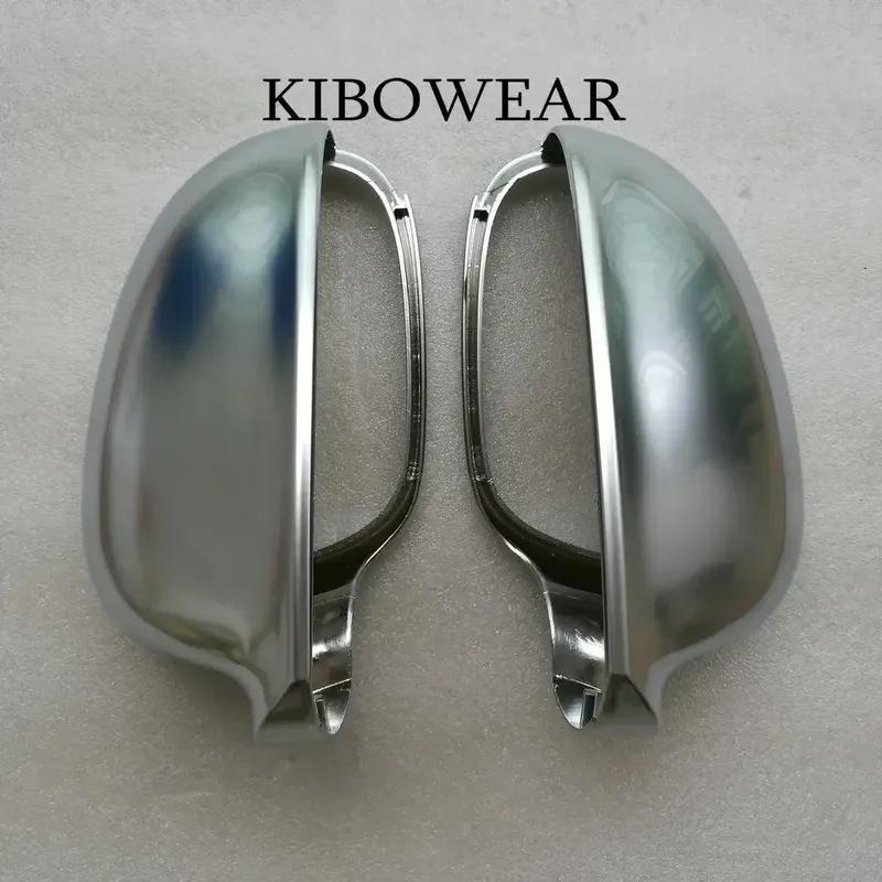 2pc Silver Matte Chrome Side Mirror Covers For VW Golf V MK5 GTI 5 Jetta 5 R36 R32 2004 2008 Plus Variant Caps Sharan EOS Golf MK5