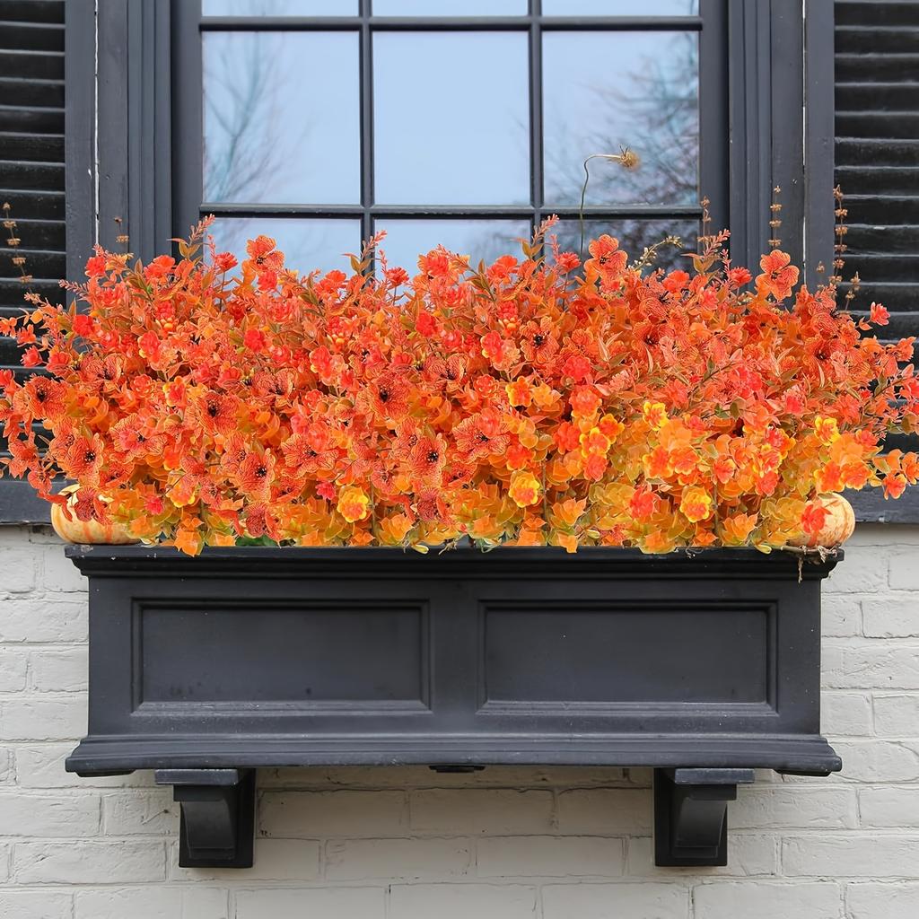 20PCS UV-Resistant Artificial Fall Flowers Outdoor/Indoor - Low-Maintenance Fall Decorations, Fall Decorations for Home