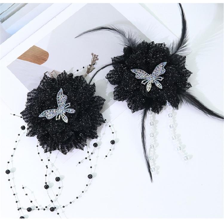 Sewing Appliques Butterfly Lace Flower for Handmade Project Scarves Brooch Hat